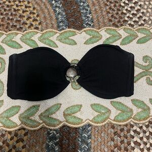 wild fable Black Strapless Bikini Top with Shell Accent